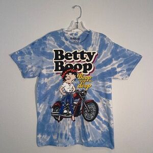 BETTY BOOP Motorcycle Tie Dye Tee, Boop Oop A-Doop Size Medium